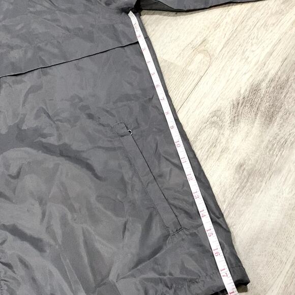 Team 365 Gray Hooded Rain Jacket Full Zip Windbreaker - Picture 6 of 10